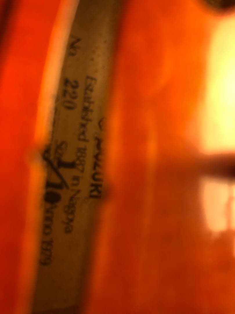 【駒&魂柱調整済】Suzuki分数バイオリンNo220 1/10 1979