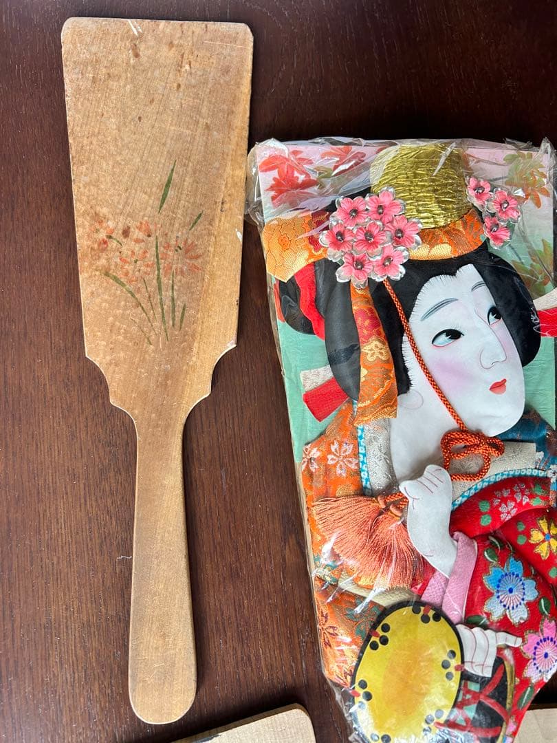 レトロ　羽子板　羽　まとめ売り　三越　正月飾り　スタンド付き　日本　伝統　和
