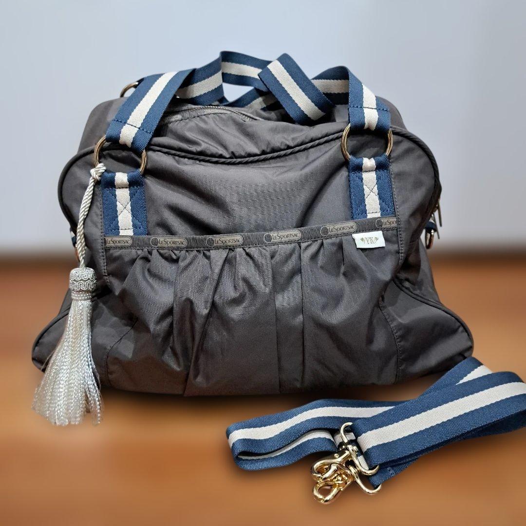 レスポートサック×風間ゆみえコラボ ボストンバッグ　2WAY チャコールグレー