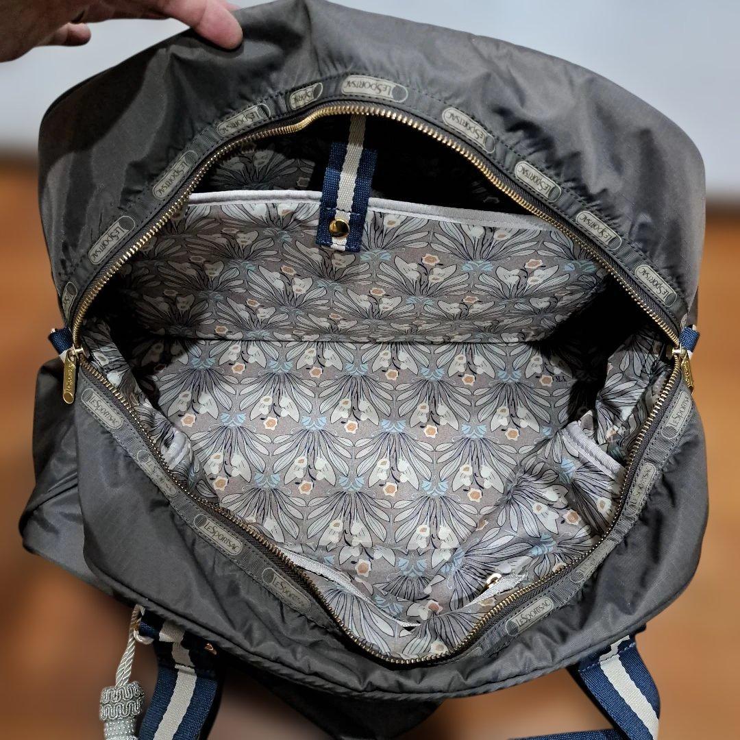 レスポートサック×風間ゆみえコラボ ボストンバッグ　2WAY チャコールグレー