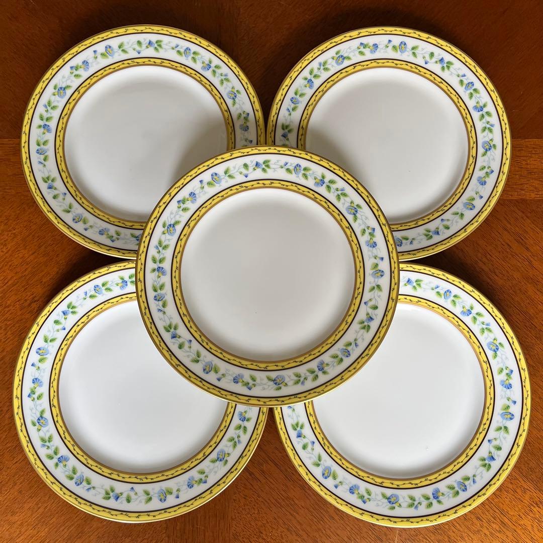 【レア美品】レイノー★モーニンググローリー★爽やかなデザート皿　5枚