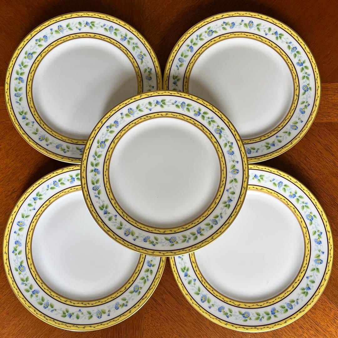 【レア美品】レイノー★モーニンググローリー★爽やかなデザート皿　5枚