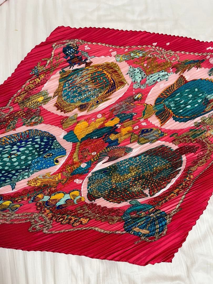 エルメス HERMES スカーフ プリーツ タグなし