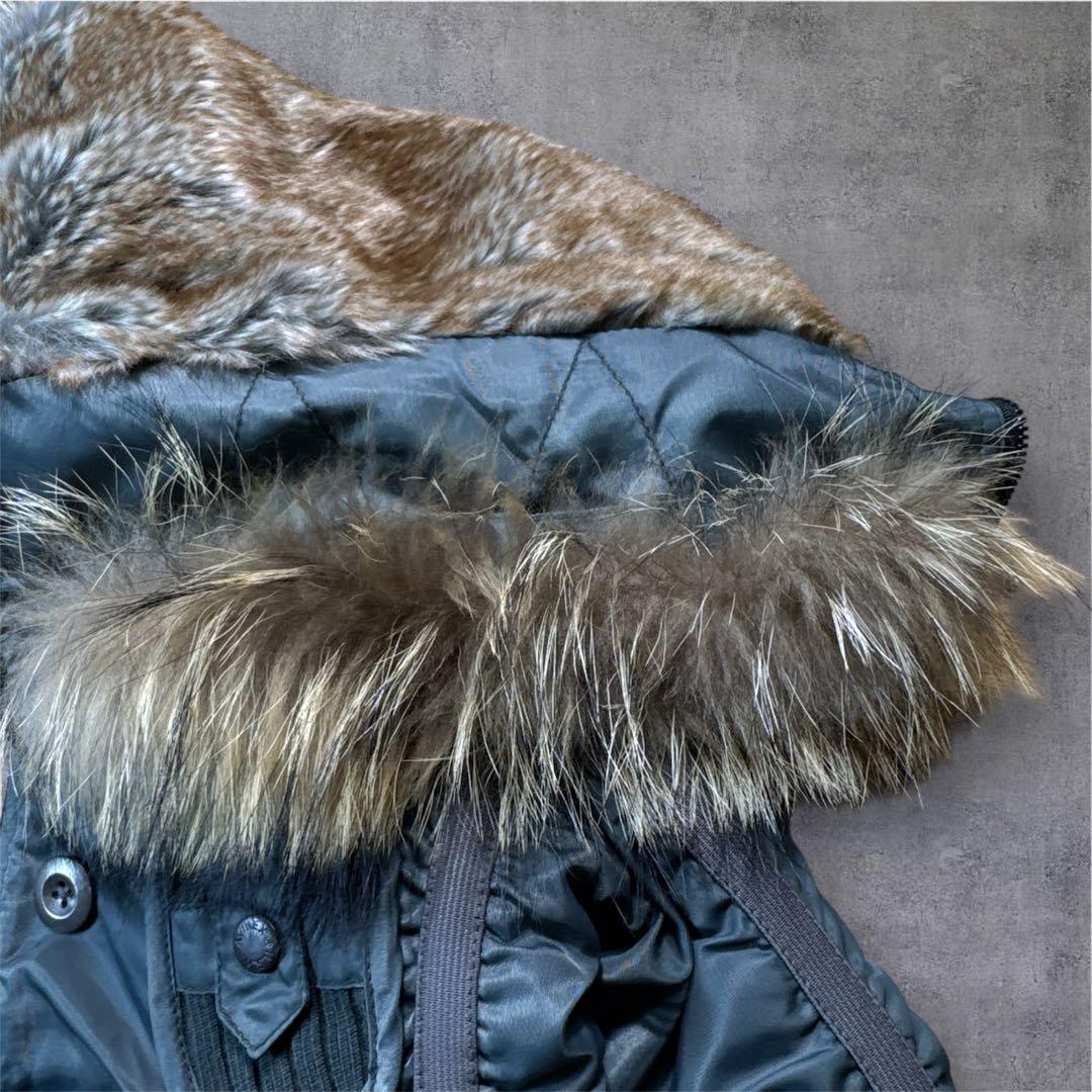 希少カラー 美品 AVIREX N-2B ミリタリー ジャケット ファー 短丈