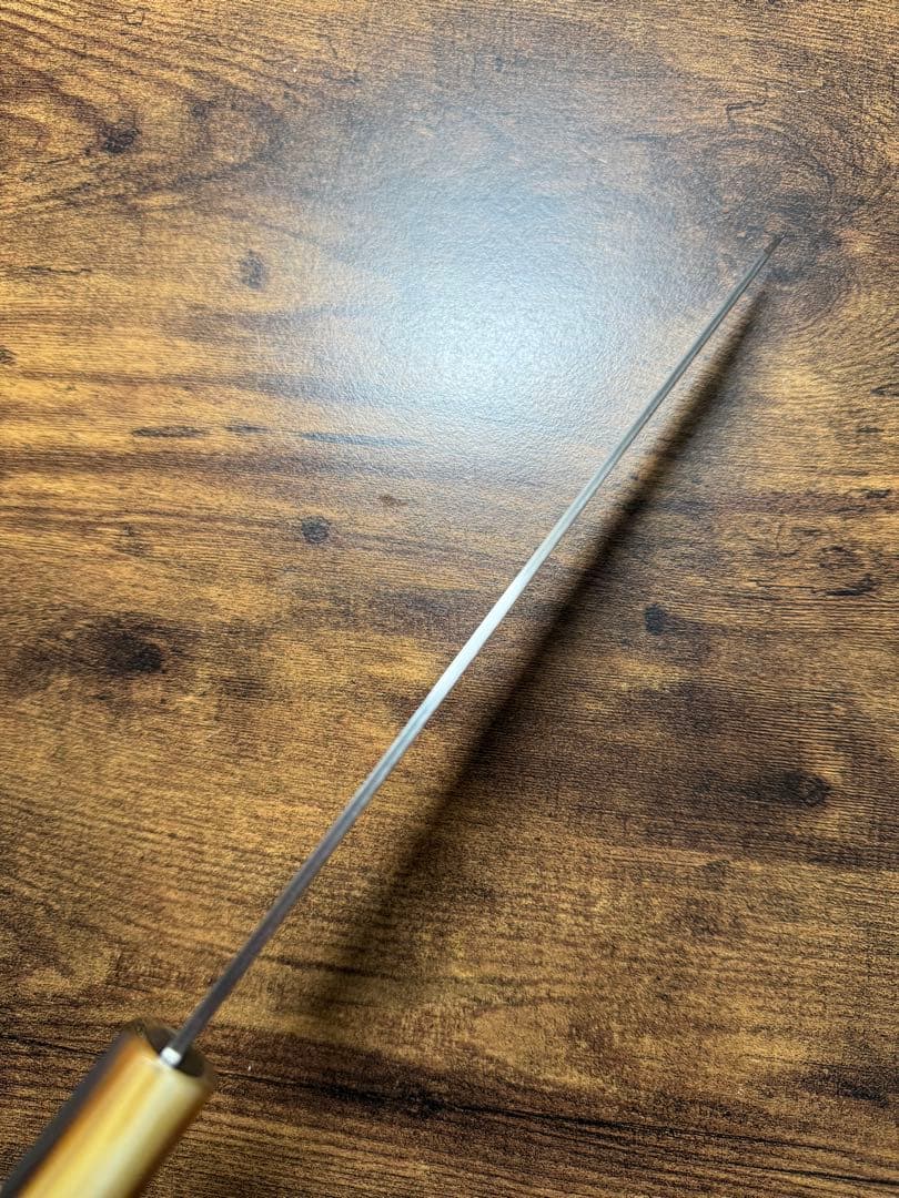 助松　和牛刀 切付　包丁　7寸　VG10 ダマスカス鋼　紫檀白水牛八角柄