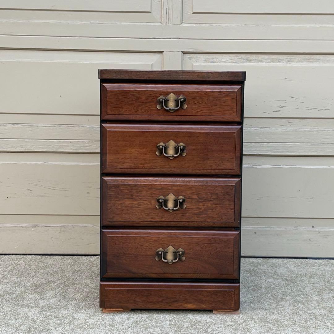 4段チェスト 幅43cm コンパクト ダークブラウン サイドチェスト 収納家具