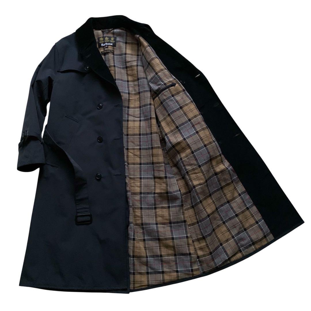 極美品　Barbour バブアー　トレンチコート2LAYER 38 ネイビー