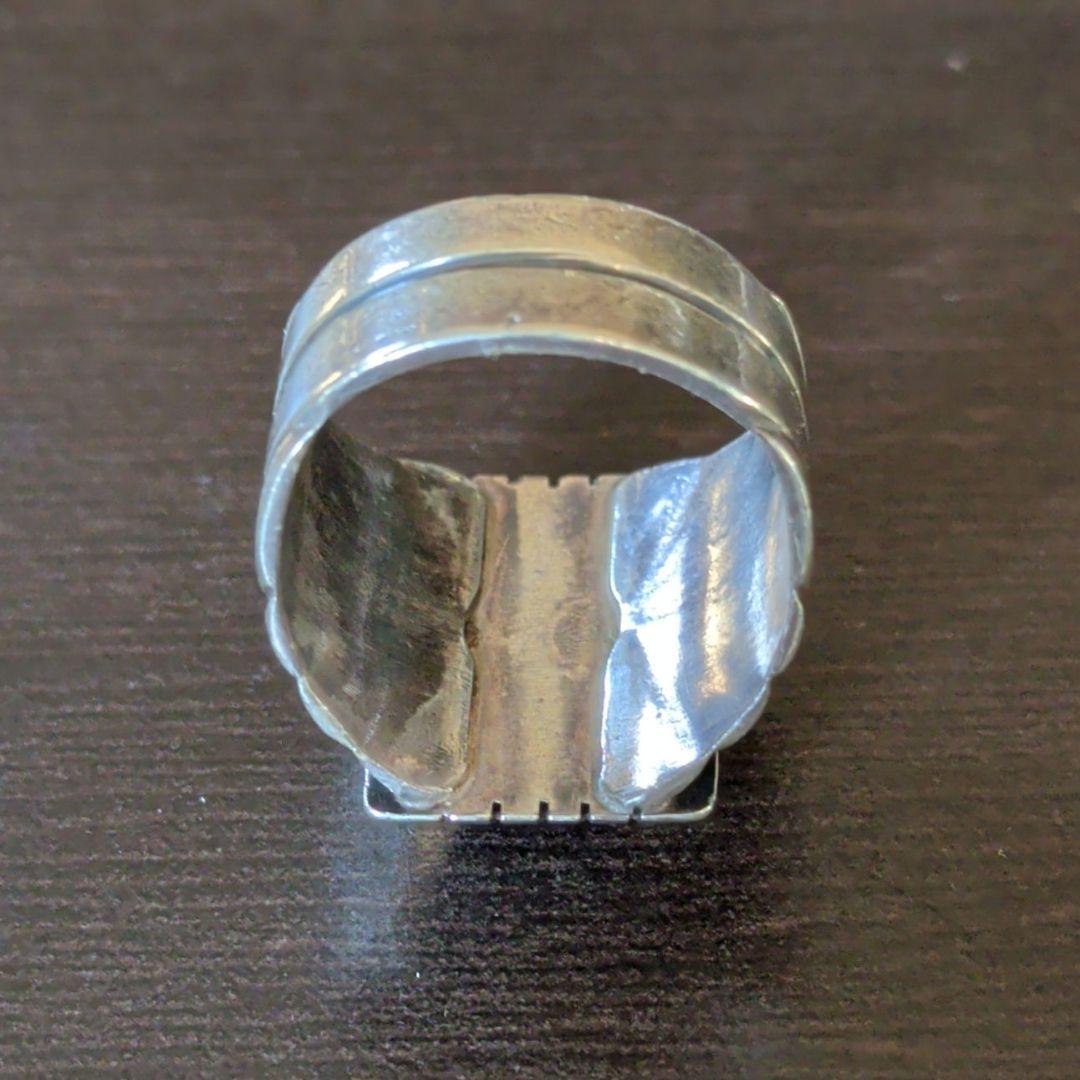 ナバホ　インディアンジュエリー　シルバー925インレイリング　チェスターベナリー