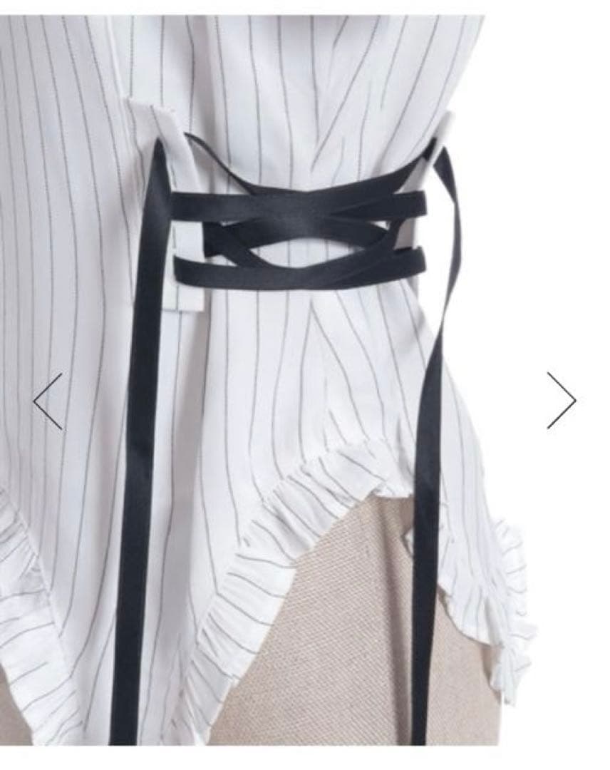 ストライプリボンブラウス