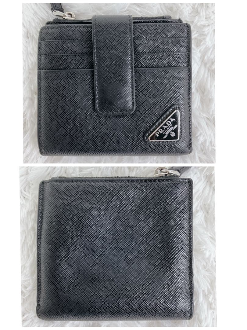 てぃくや プラダ 折り財布 サフィアーノ2MC066メタルロゴ 三角
