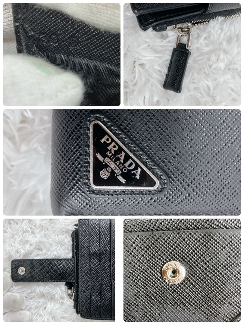 てぃくや プラダ 折り財布 サフィアーノ2MC066メタルロゴ 三角