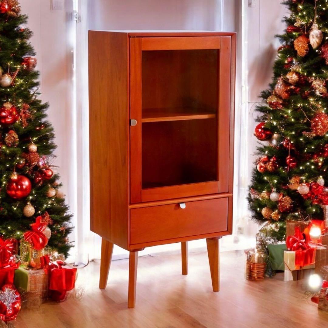 B 新品 北欧 キャビネット 飾り棚 リビング収納 ガラス 本棚 サイドボード