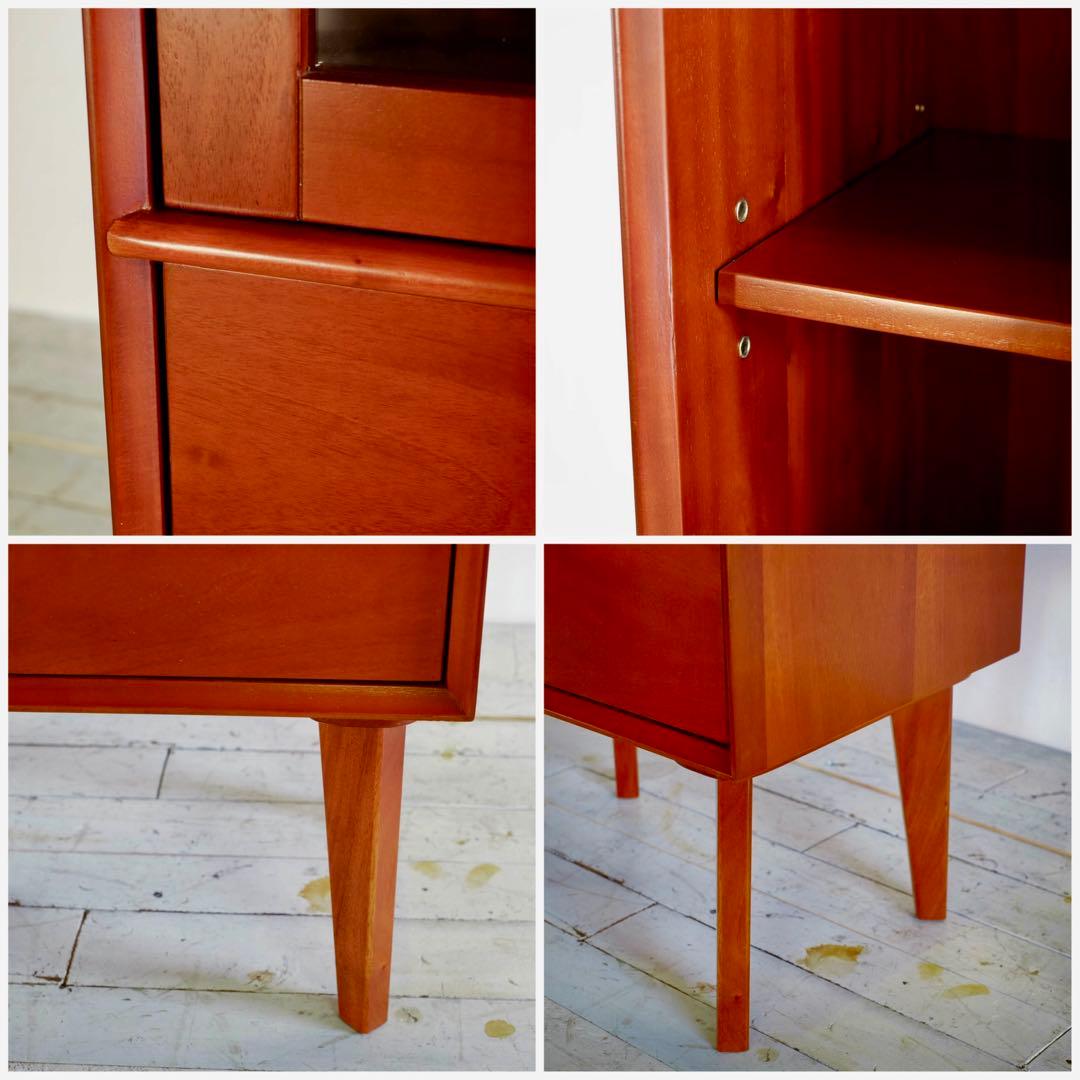 B 新品 北欧 キャビネット 飾り棚 リビング収納 ガラス 本棚 サイドボード