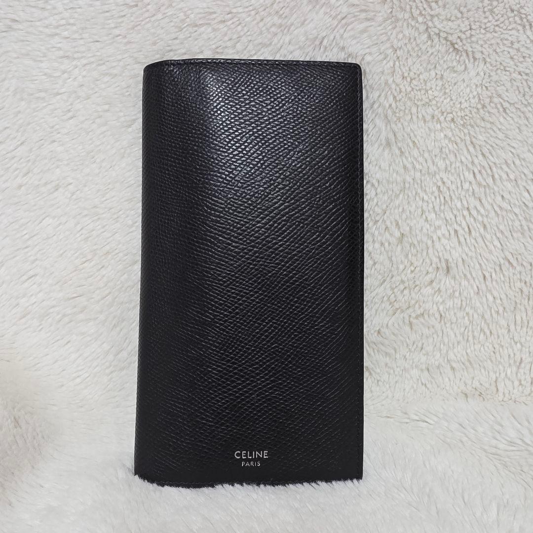 CELINE　ブラック　黒　レザーエンボス　長財布