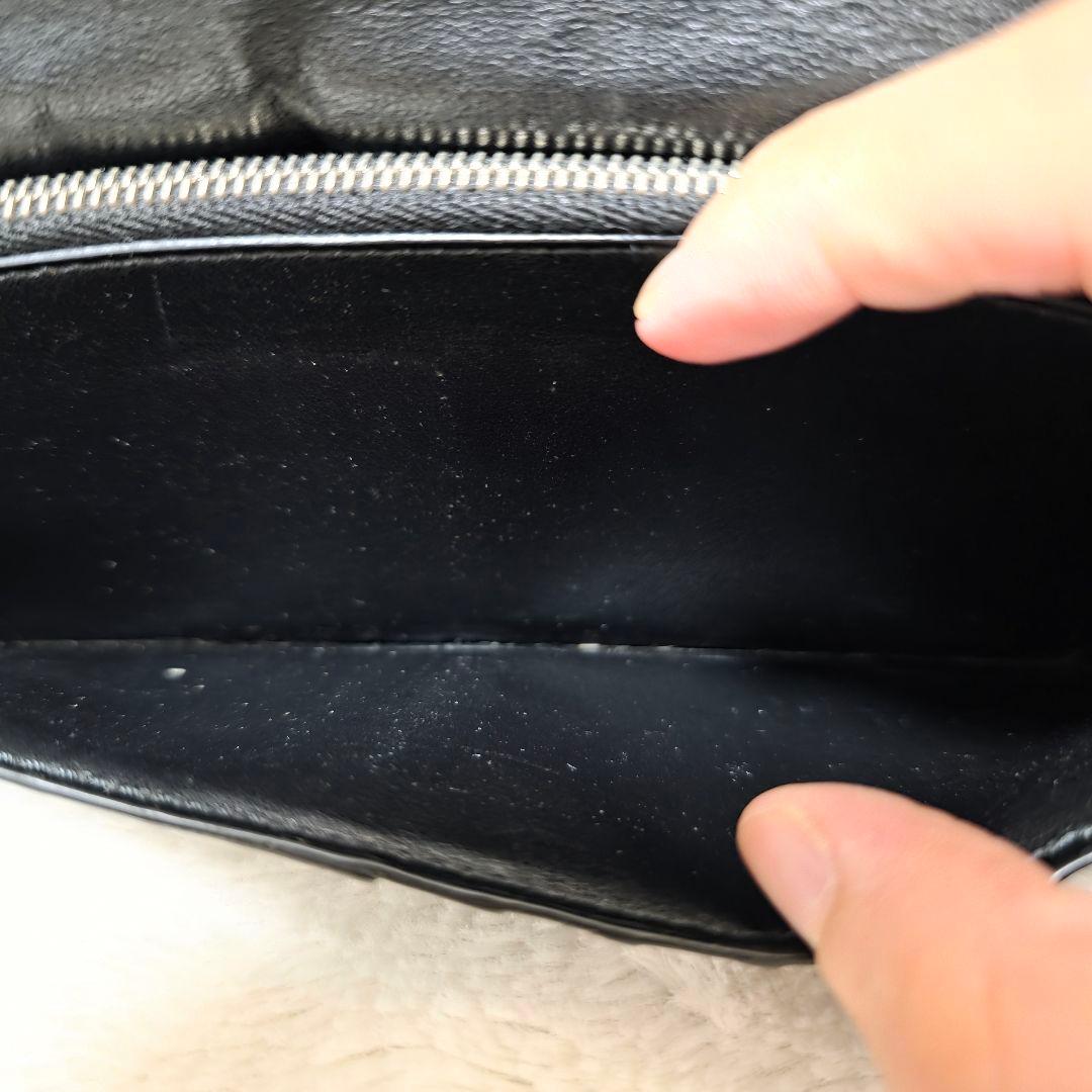 CELINE　ブラック　黒　レザーエンボス　長財布