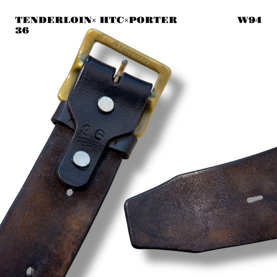希少品！ TENDERLOIN HTC PORTER スタッズ ベルト 黒 36