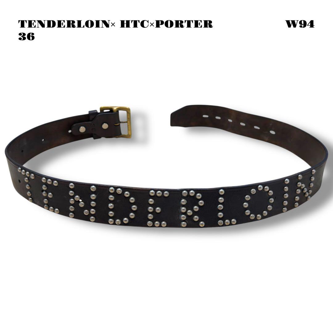 希少品！ TENDERLOIN HTC PORTER スタッズ ベルト 黒 36