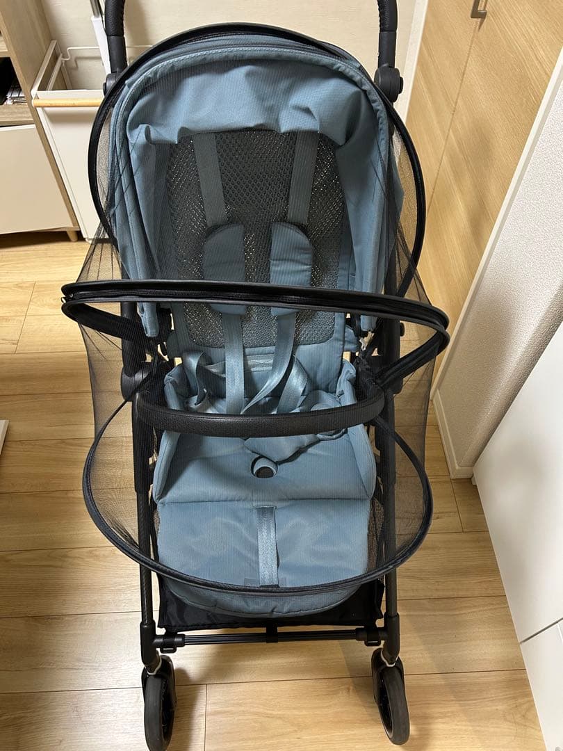 【cybex】メリオカーボン2024 ストーミーブルー カップホルダ、防寒カバー