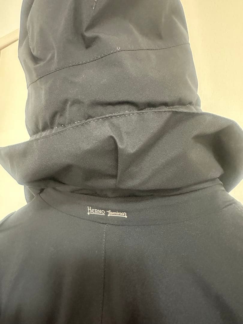 HERNO ヘルノ　ブラック トレンチコート 裏地ダウン素材　メンズ　サイズ44