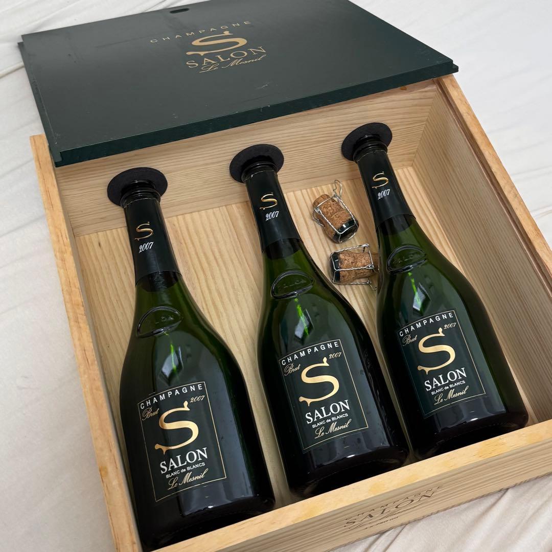 SALON シャンパン 2007ヴィンテージ 3本セット箱入り(箱は2013年)