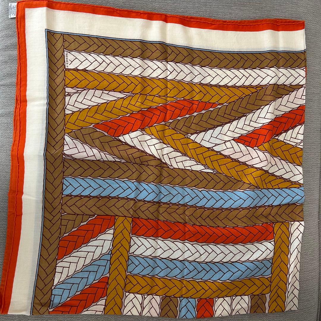 極美品☆エルメス　カレジュアン140 トレスH カシミヤストール カシシル