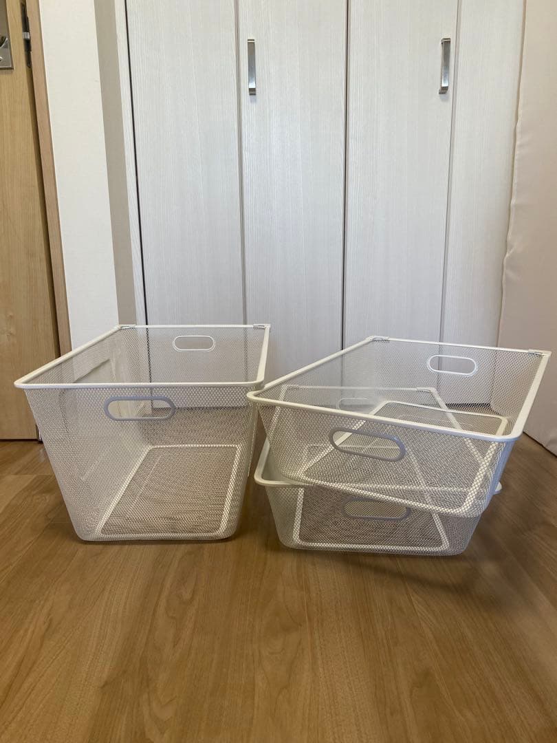 杏もち IKEA ALGOT メッシュバスケットラック3段セット
