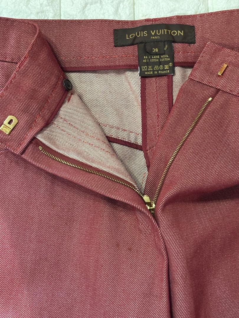 #美品Louis Vuitton エンジ系レディースストレートデニム#サイズ38