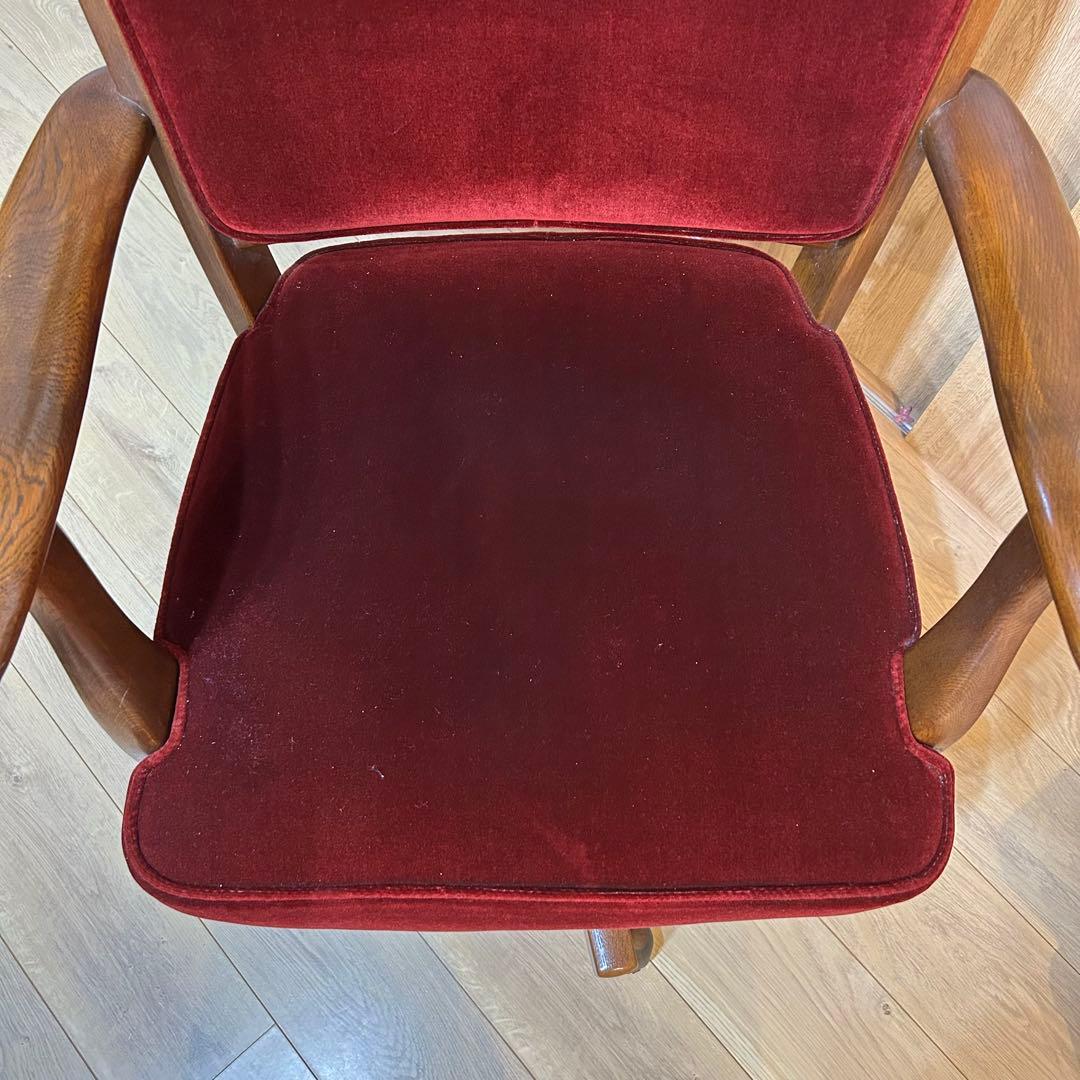 【希少】カリモク キャスター付き回転チェア コロニアル ヴィンテージ