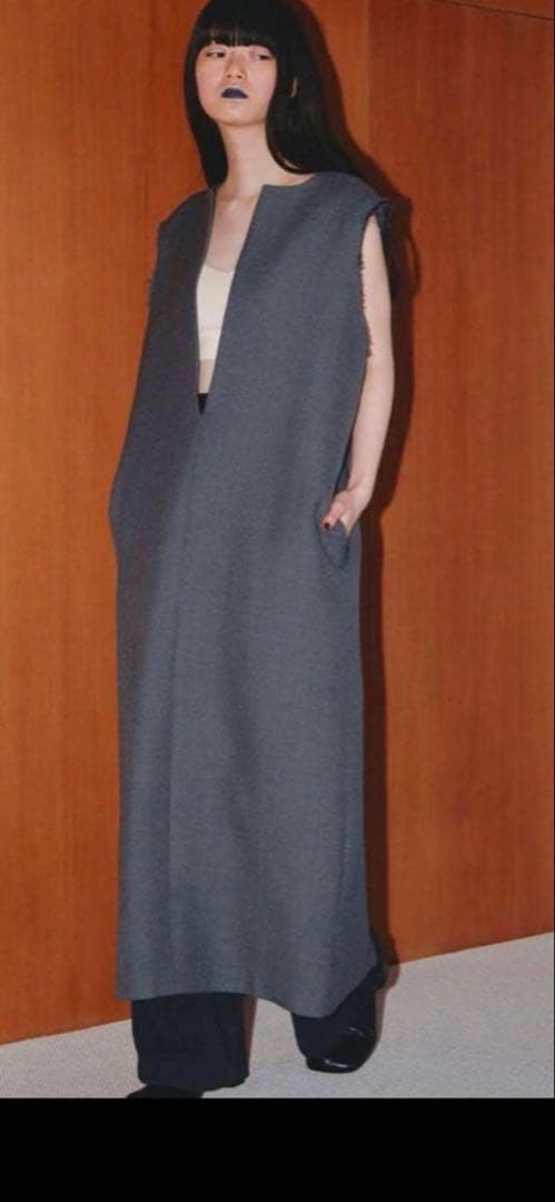 【試着のみ】TODAYFUL ダブルフェイスウールネックドレス