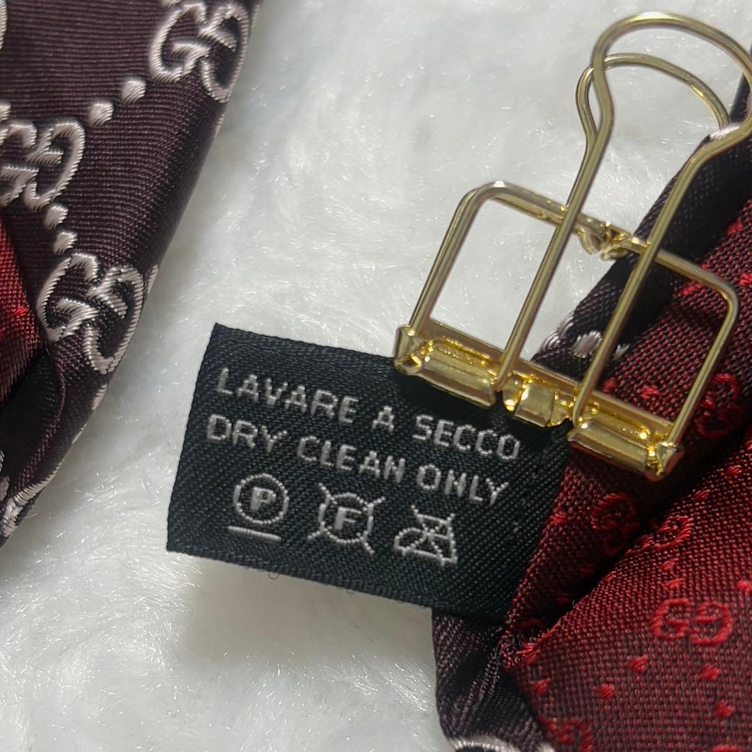 【美品】グッチ ネクタイ ハイブランド GG柄 インターロッキング 光沢 希少