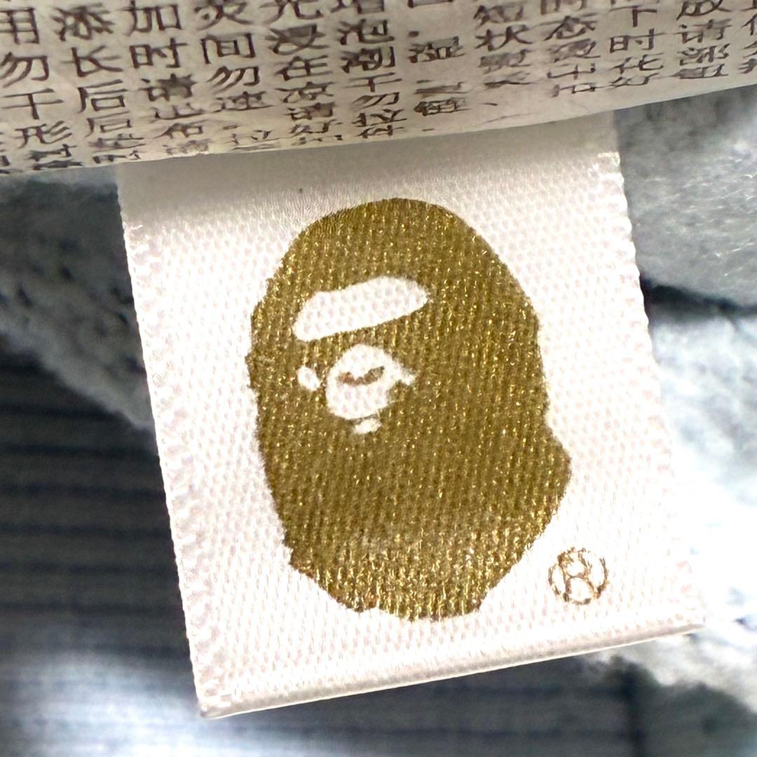 希少 A BATHING APE シャークパーカー ブルー カモフラ エイプ L