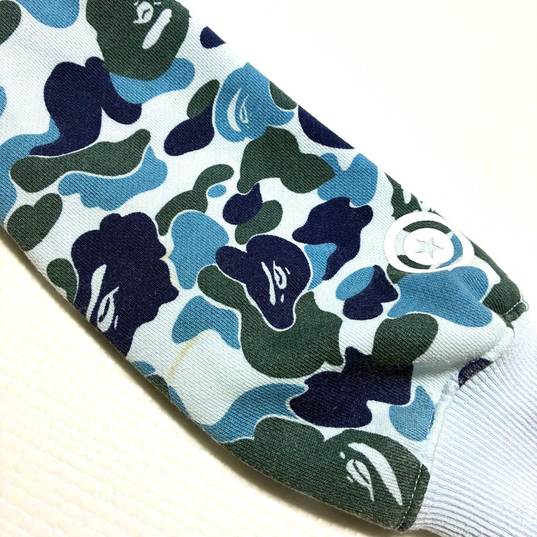 希少 A BATHING APE シャークパーカー ブルー カモフラ エイプ L