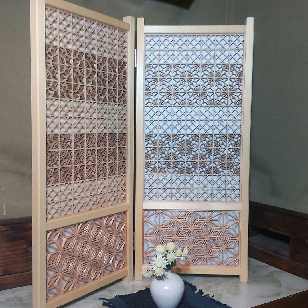 b*4様 組子細工 組子 衝立(大) 日本 伝統 パーテーション 正月飾り 職人