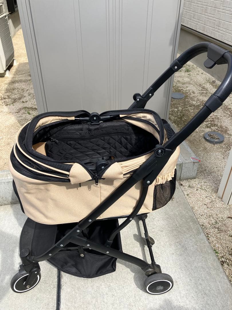 ペットカート ベージュ折りたたみ式