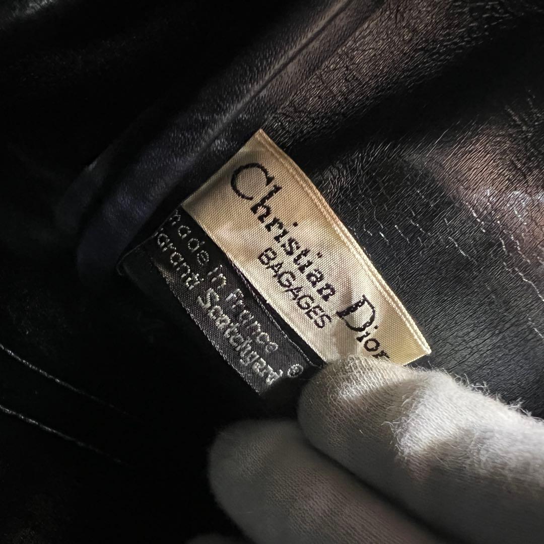 【美品】Dior ミニボストンバッグ トロッター キャンバス レザー