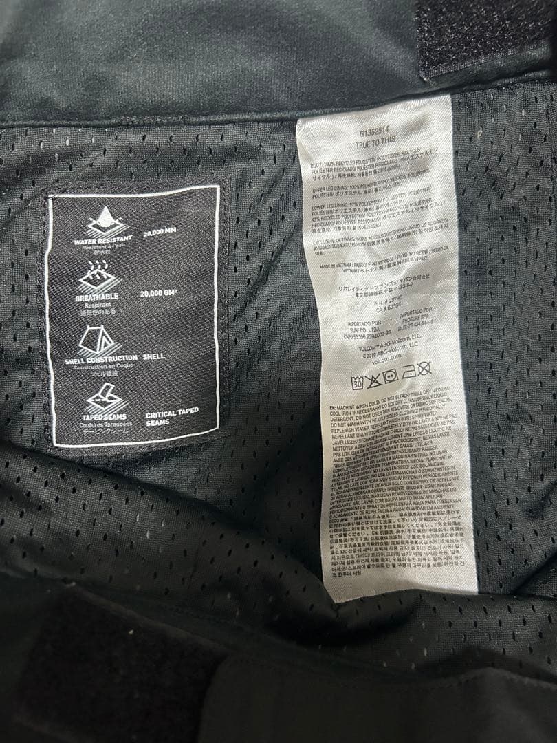 24-25 VOLCOM Arthur 20K Pants BLK Mサイズ
