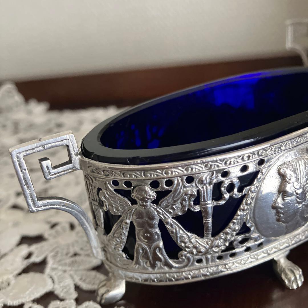 ドイツ　ハナウ　純銀アンティーク　ソルトセラーペア