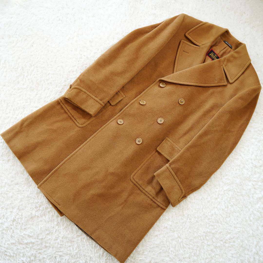 【美品】HERNO　ヘルノ　カシミヤロングコート　Lサイズ　総柄裏地　キャメル
