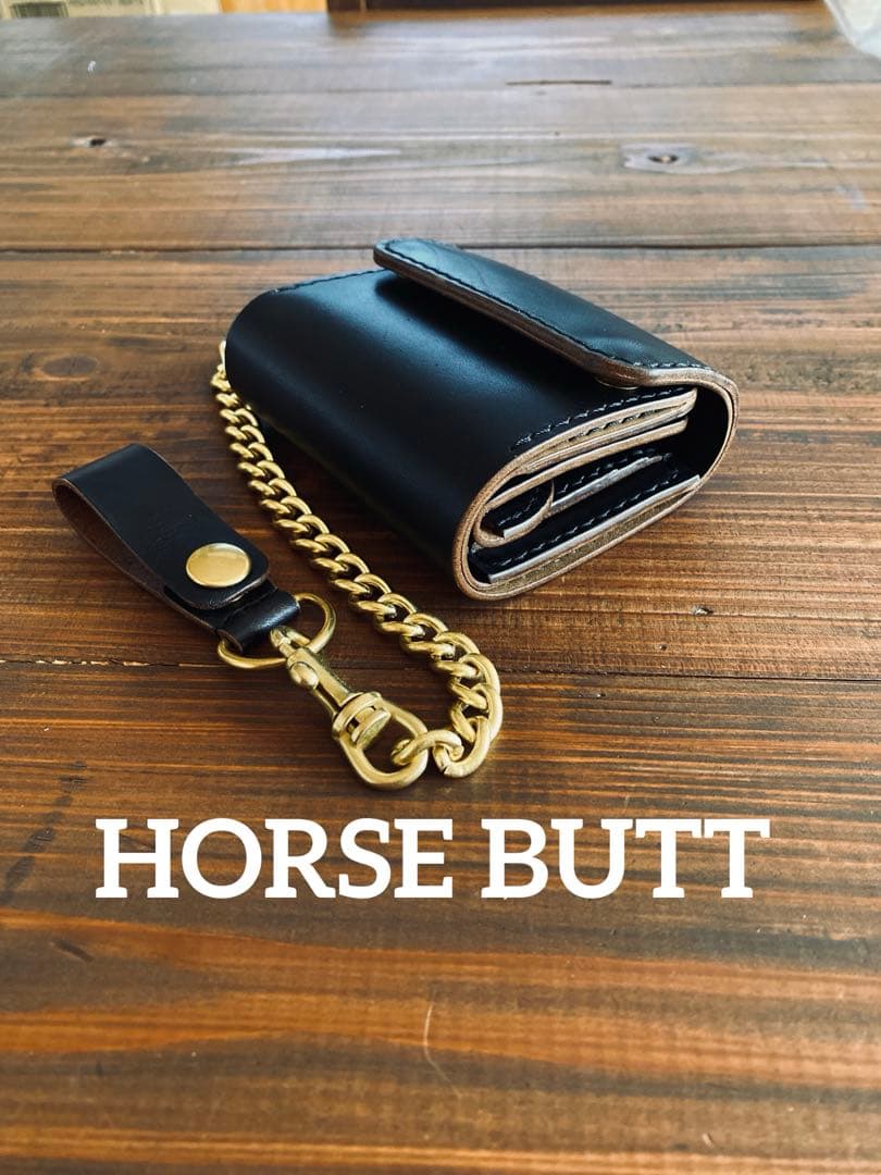 【HORSE BUTT】TL03-70ショートウォレット&真鍮チェーン付き