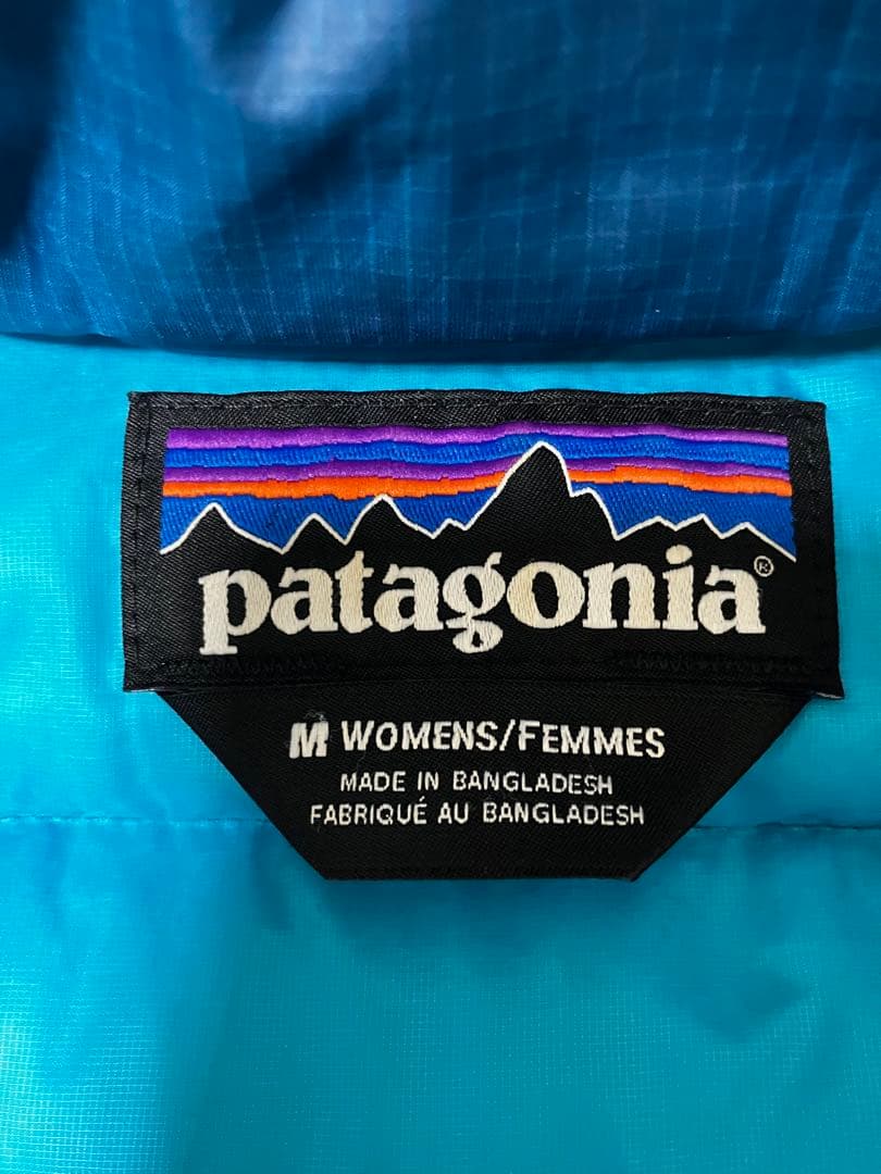 patagonia 青 ダウンジャケット