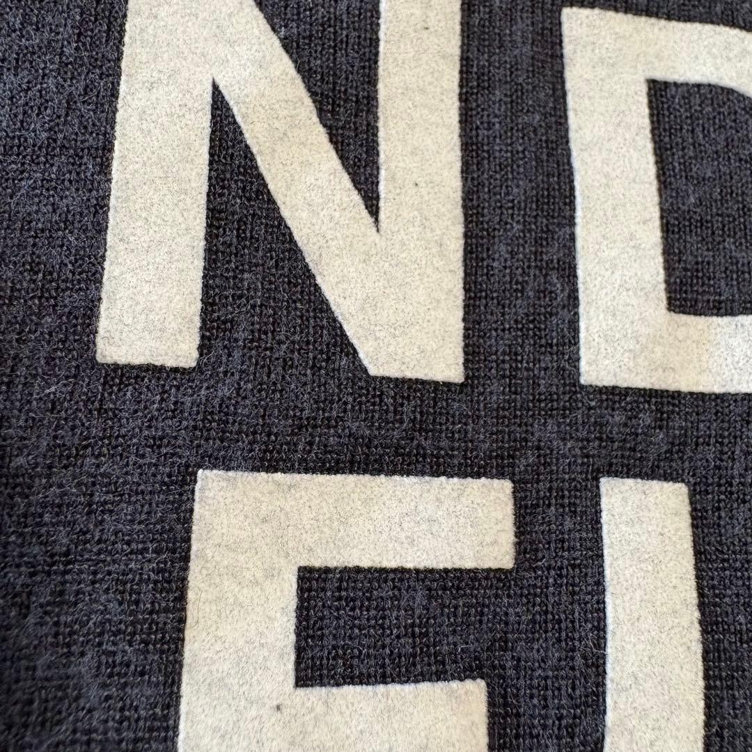 ネイバーフッド 綿×レーヨン リブ付き長袖T 1ポイント刺繍＋フロッキープリント