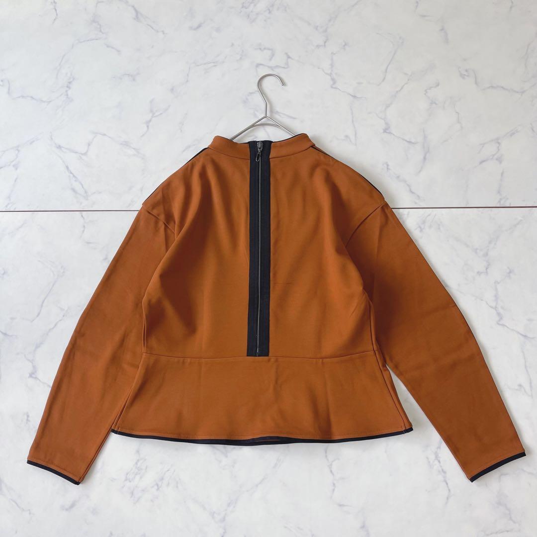 【未使用級】ランバンスポール ペプラム パイピング 長袖シャツ バックジップ38