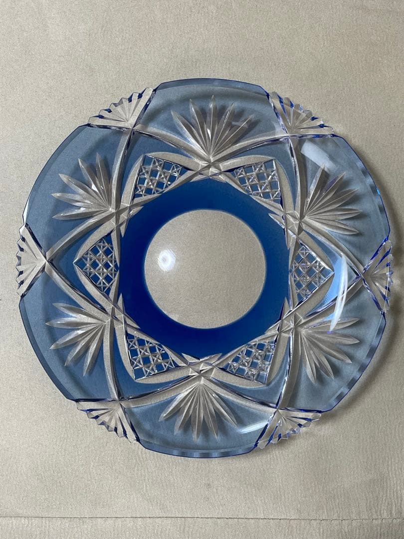 箱付き江戸切子カガミクリスタル平皿