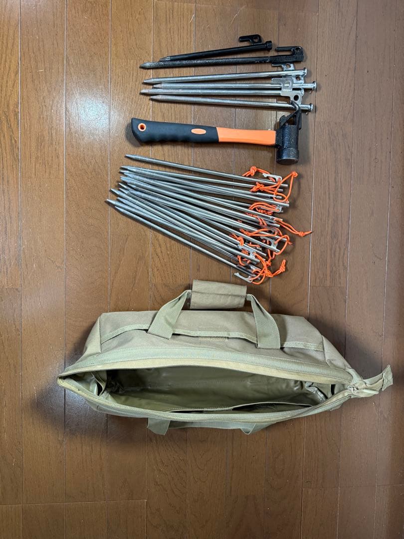 ペグバッグ(オガワ) + ペグハンマー(ロゴス) + ペグ セット