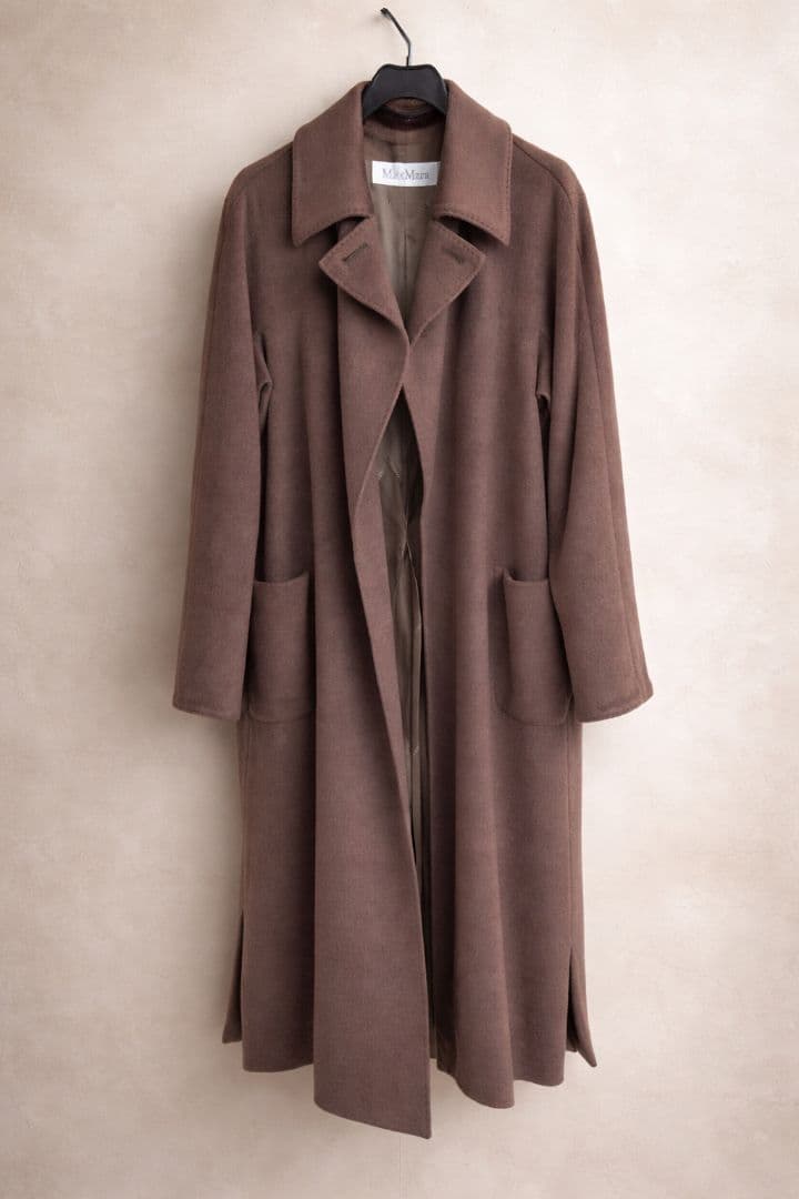 Max Mara 白タグ イタリア製 ヴァージンウール ロングコート 38