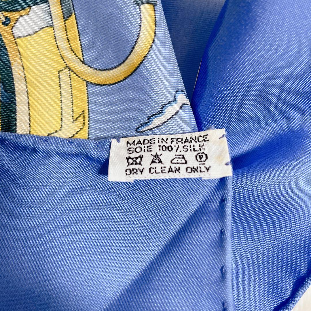 極美品　エルメス　カレ90 RAILING 船の手摺　シルク　スカーフ