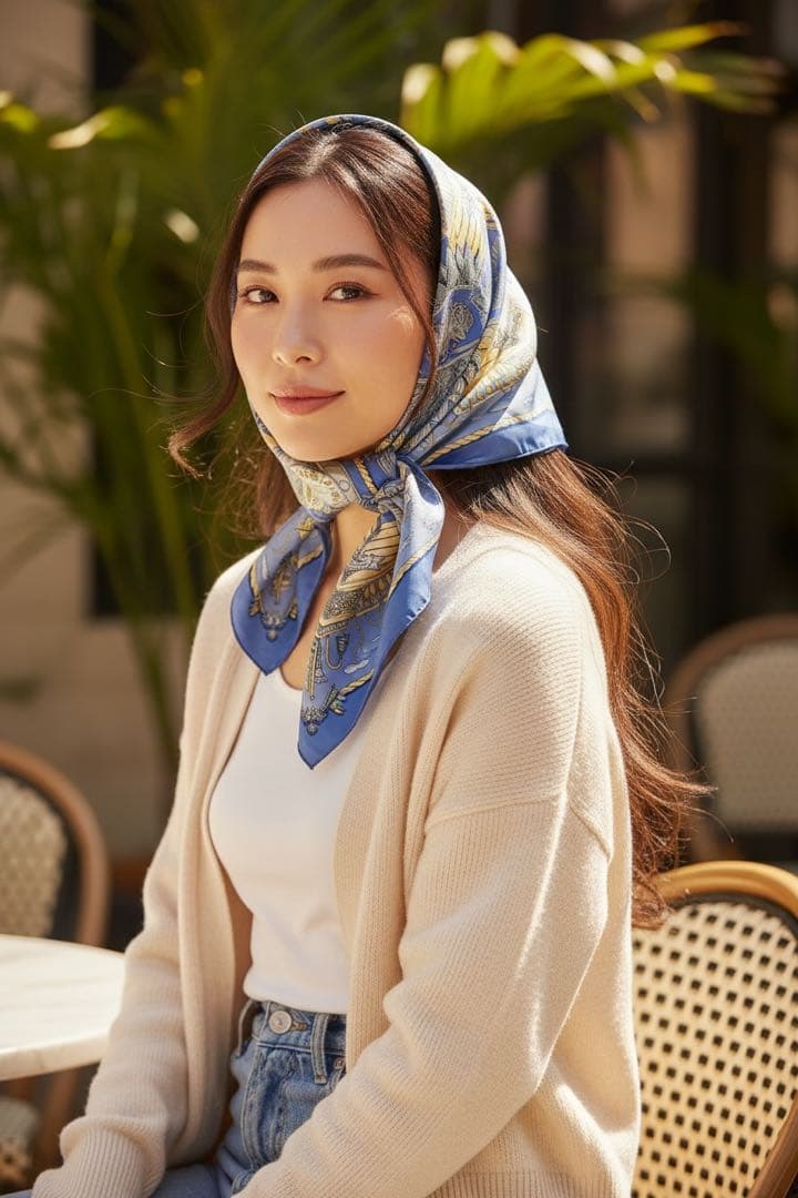 極美品　エルメス　カレ90 RAILING 船の手摺　シルク　スカーフ