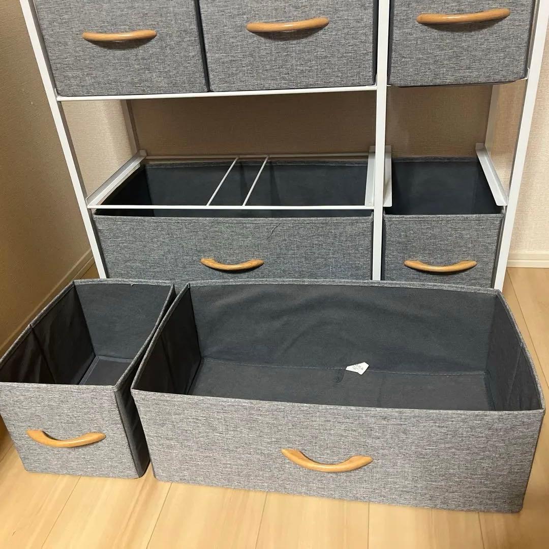 チェスト　布製　収納ボックス　グレー　幅80高79奥31.5