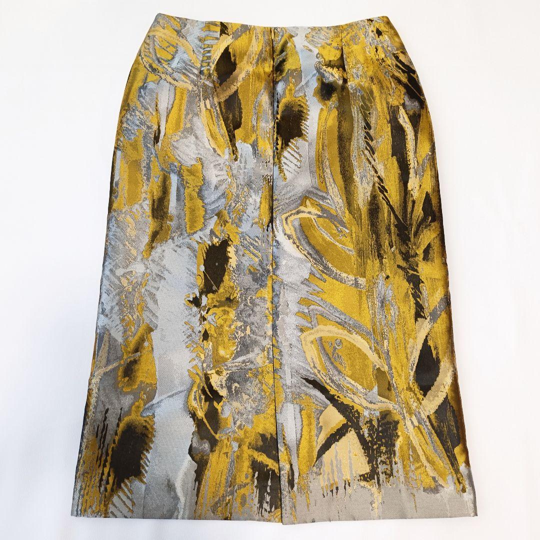 【アドーア/ADORE】ジャガード　スカート　タイト　総柄　近年モデル　上品　M