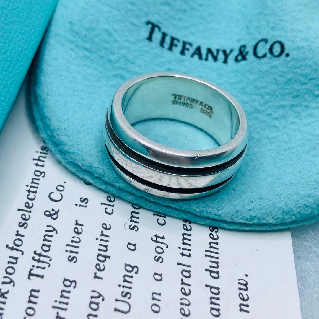 極美品✨ ティファニー リング グルーブド ダブルライン AG925 #17